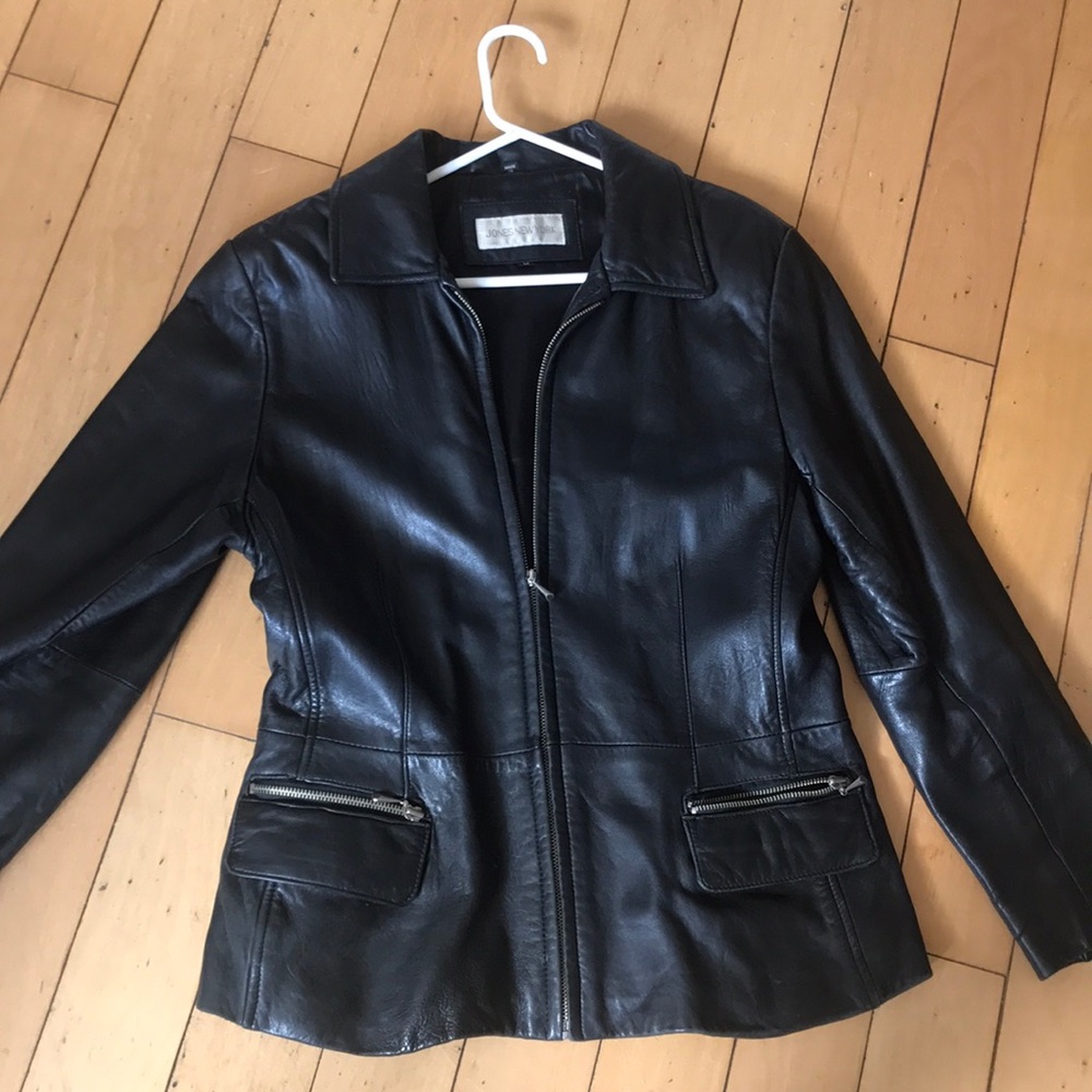 Jones New York REAL leather jacket women's